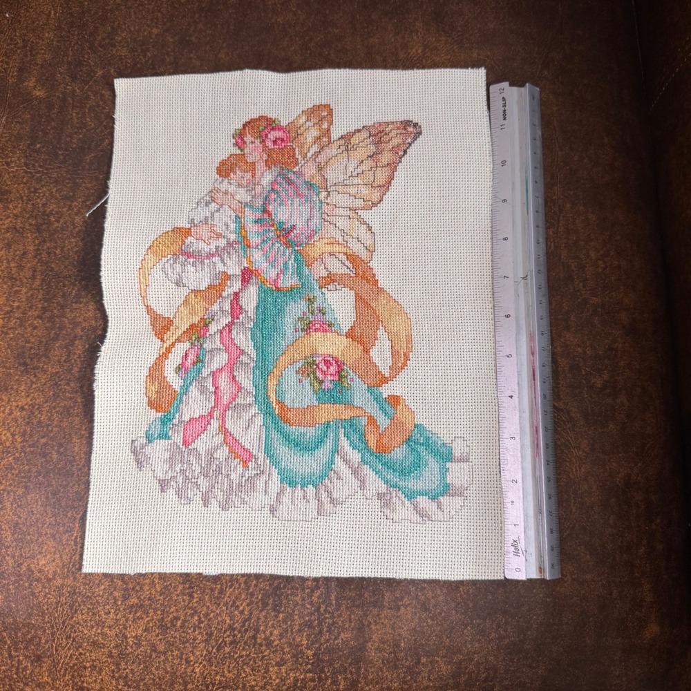 Finished Cross Stitch Faerie Godmother Barbara Baatz - Completed Art 10x13" - Picture 3 of 7